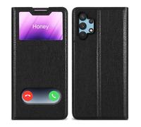 Coque à rabat pour Samsung Galaxy A32 4G Etui en NOIR COMÈTE Protection
