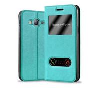 Coque à rabat pour Samsung Galaxy J3 2016 Etui en TURQUOISE MENTHE Protection