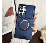 Coque À Support Magnétique Blindé Pour Samsung S25 S24 Ultra S22 S23 Plus Fe A55 A35 A25 A15 A26,Protection De Caméra Coulissante,Housse Antichoc.Navy Blue.Galaxie A05