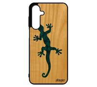 Coque A16 4g 5g En Bois Silicone Salamandre Design Animal Lezard Graphique Antichoc Portable Dessin Smartphone Bleu Pour Samsung Galaxy