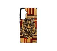 Coque A56 5G bois silicone tigre fauve personnalisé case ethnique telephone azteque dessin animaux cube jolie Marron pour Samsung galaxy