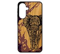 Coque A56 5g En Bois Silicone Elephant Ethnique Smartphone Cover Azteque Tribal Antichoc Violet Noir Sagesse Motif Pour Samsung Galaxy