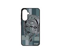Coque A56 5G silicone femme etui portrait smartphone tatouage telephone azteque geometrique ethnique carré Gris cube pour Samsung galaxy