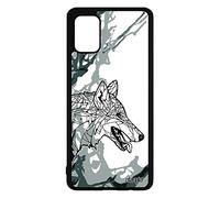 Coque A71 Silicone Loup Animaux Ethnique Couleur Antichoc azteque Chien Gris Foret Dessin Art Etui Peinture Arbre de pour Samsung Galaxy