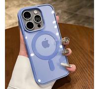 Coque Acrylique Transparente Rose Pour Iphone 17 Air 16 15 14 13 12 11 Pro Max Plus,Rigide,Antichoc,Magnétique Puissante,Magsafe.Far Peak Blue.For Iphone 11