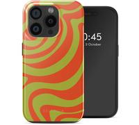Coque adapté à Apple iPhone 15 Pro - Selencia Coque arrière Vivid avec MagSafe - Wavy Swirl Orange Fern