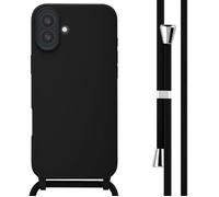 Coque adapté à Apple iPhone 16 Plus - imoshion Coque en silicone avec cordon - Noir