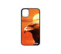 Coque aigle iPhone 11 pro en silicone gel animaux rapace couché de soleil smartphone antichoc noir 128 Go unique design animal