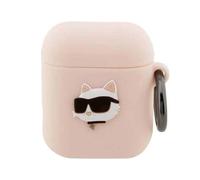 Coque AirPods 1 / 2 Génération Choupette Head 3D en Silicone de Haute Qualité Rose