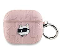 Coque AirPods 3 - Karl Lagerfeld - Choupette - Eco-cuir - Rose - Semi-rigide