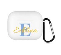 Coque AirPods Personnalisée 2 côtés pour Apple AirPods 3rd Génération, Personnalisable Votre Propre Étui AirPods avec Votre nom et Votre Photo (Blanc)