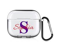 Coque AirPods Personnalisée 2 côtés pour Apple AirPods 3rd Génération, Personnalisable Votre Propre Étui AirPods avec Votre nom et Votre Photo (Transparent)