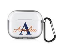 Coque AirPods Personnalisée 2 côtés pour Apple AirPods 3rd Génération, Personnalisable Votre Propre Étui AirPods avec Votre nom et Votre Photo (Translucide)