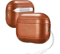 Coque AirPods Pro 2 2022, Étui Housse en Cuir Véritable Ultra Mince Portable Antichoc Protection Housse Etui Coque pour Apple AirPods Pro 2 2022 Earphones Case (Marron)