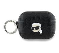 Coque AirPods Pro 2 - Karl Lagerfeld - Monogram Karl Head - Eco-cuir - Noir - Semi-rigide