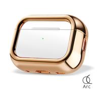 Coque AirPods Pro / Pro 2 en Aluminium Aérospatiale Protection Antichoc 3m Arc Pulse Rose champagne G