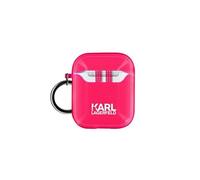 Coque Airpods Silicone gel avec Mousqueton Choupette Ikonik Karl Lagerfeld rose G
