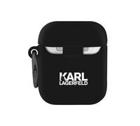 Coque Airpods Silicone Gel Mousqueton Design Paris RSG Karl Lagerfeld Noir