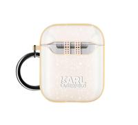 Coque Airpods Silicone gel Pailletée Choupette Ikonik Karl Lagerfeld rose gold