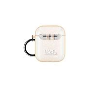 Coque Airpods Silicone gel Pailletée Choupette Ikonik Karl Lagerfeld rose gold G