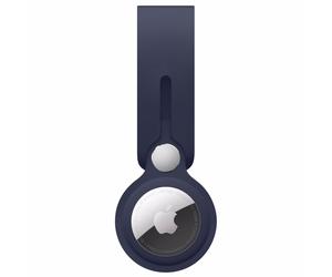 Coque Airtag Étui à sangle en silicone loop pour AirTag Deep Navy Apple Bleu
