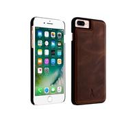 Coque iPhone 8+, 7+, 6+, 6S+ Protection Rigide Cuir Véritable Akashi Marron