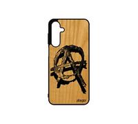 Coque anarchie pour A16 4G 5G en bois silicone Dessin hardrock case smartphone street art original gothique gel rock pour Samsung galaxy