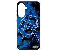 Coque Anarchie Pour Galaxy A56 5g Silicone Bleu Signe Punk Noir Anarchiste Hardrock Street Art Tag Ni Dieu Ni Maitre Solide Pour Samsung