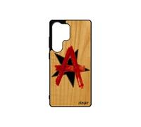 Coque anarchie pour galaxy S25 Ultra bois silicone etoile rock telephone Noir unique logo revolution Motif 4G urbain punk graff pour Samsung