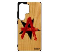 Coque Anarchie Pour Galaxy S25 Ultra Bois Silicone Etoile Rock Telephone Noir Unique Logo Revolution Motif 4g Urbain Punk Graff Pour Samsung