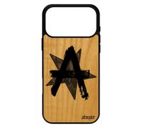 Coque Anarchie Pour Iphone 17 Pro Max Bois Silicone Case Revolution Peinture Gris Punk Graff Antichoc Ni Dieu Ni Maitre Etoile Logo