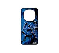 Coque anarchie pour Xiaomi Redmi Note 14 pro/14 Pro+ Plus 5G silicone gothique punk etui tag Bleu graphique bumper tattoo Motif gel rock