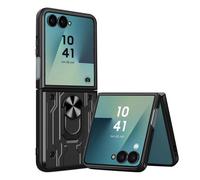 Coque Anneau - AVIZAR - Galaxy Z Flip 7 - Antichoc - Support Magnétique - Noir