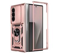 Coque Anneau - AVIZAR - Galaxy Z Fold 7 - Rose - Rigide - Antichoc avec Support Bague