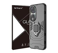 NOVAGO Compatible avec Honor 90 5G - Coque magnétique Résistante avec Anneau béquille Anti Chute + 3 Films Protection écran vitre Verre trempé incurvé