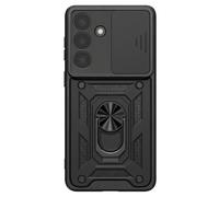 Coque Anneau pour Galaxy S26 avec Cache Caméra Coulissant Antichoc Mayaxess Noir
