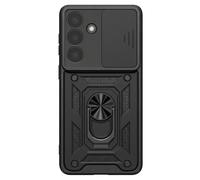 Coque Anneau pour Galaxy S26 Plus avec Cache Caméra Coulissant Antichoc Mayaxess Noir