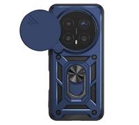 Coque Anneau pour Honor Magic 8 Pro avec Cache Caméra Coulissant Antichoc Mayaxess Bleu nuit