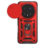 Coque Anneau pour Honor Magic 8 Pro avec Cache Caméra Coulissant Antichoc Mayaxess Rouge