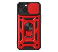 Coque Anneau pour iPhone 13, Cache Caméra Coulissant et Bague Magnétique /