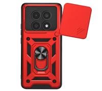 Coque Anneau pour Redmi Note 15 5G avec Cache Caméra Coulissant Mayaxess Rouge