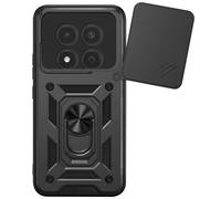 Coque Anneau pour Redmi Note 15 Pro Plus 4G avec Cache Caméra Coulissant, Noir