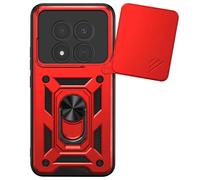 Coque Anneau pour Redmi Note 15 Pro Plus 5G avec Cache Caméra Coulissant Mayaxess Rouge