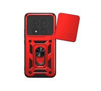 Coque Anneau pour Redmi Note 15 Pro Plus 5G avec Cache Caméra Coulissant, Rouge