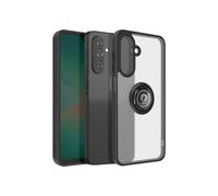 Coque Anneau - Samsung Galaxy A26 - Antichoc - Bague Magnétique - Dos Translucide Noir