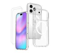 EVETANE Coque iPhone 17 Pro Transparente Compatible Magsafe + 2 Vitres Protection Ecran