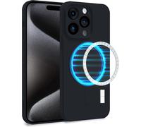 Coque Anti-Chocs Iphone 15 Pro En Silicone Tpu - Double Couche, Compatible Avec Magsafe, Protection Renforcée Noire