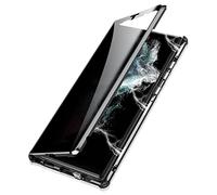 Coque Anti Peeping pour Samsung Galaxy S23 Ultra Housse en Verre Trempé À 360 Degrés Anti-Espion Pare-Chocs en Métal D'adsorption Magnétique Anti-Peep Cover,Noir,for Samsung S23