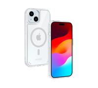 Coque antibactérienne antichoc magnétique invisible pour Apple iPhone 15, Transparente