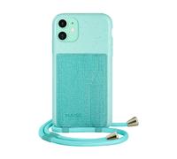 Coque antibactérienne Vegan bio en bandouliére pour Apple iPhone 11, Vert brumeux